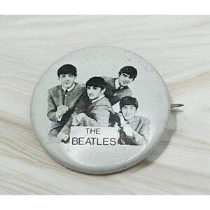 The Beatles Vintage Pinback Button Band Member Photo Pin Small Button